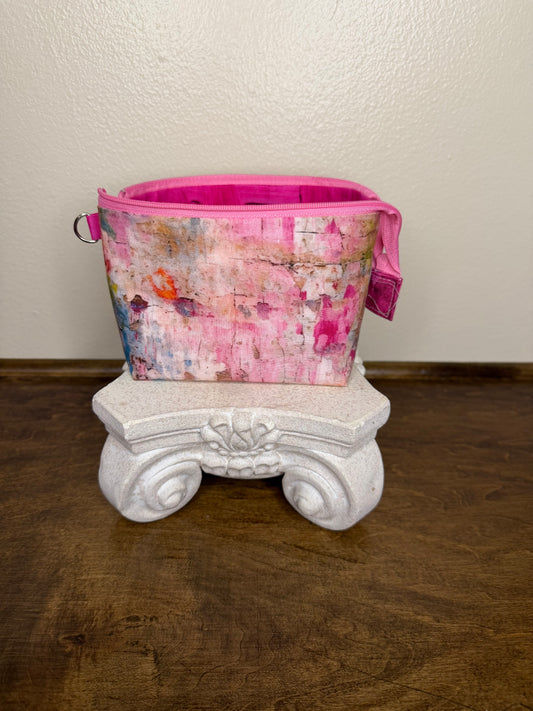 Zipper Bucket Bag - Pink Grunge