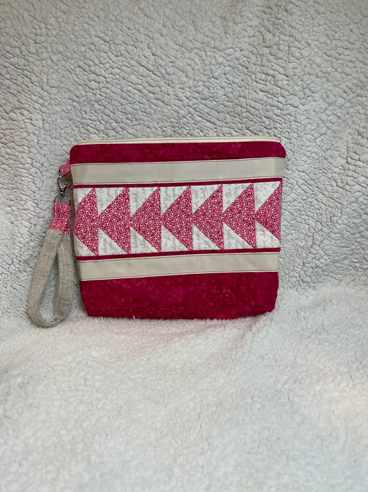 Fancy Clutch - Rose Flying Geese