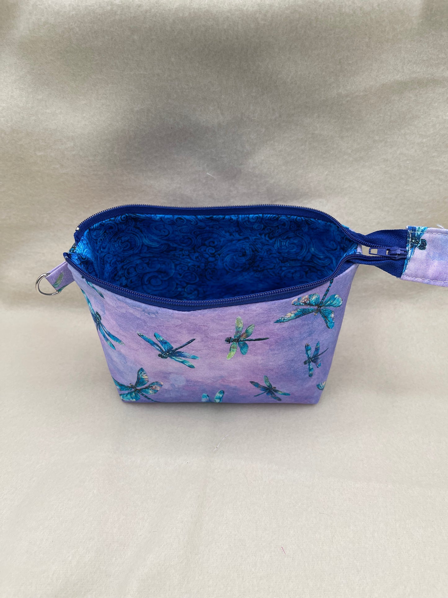 Zipper Bucket Bag - Purple Dragonflies