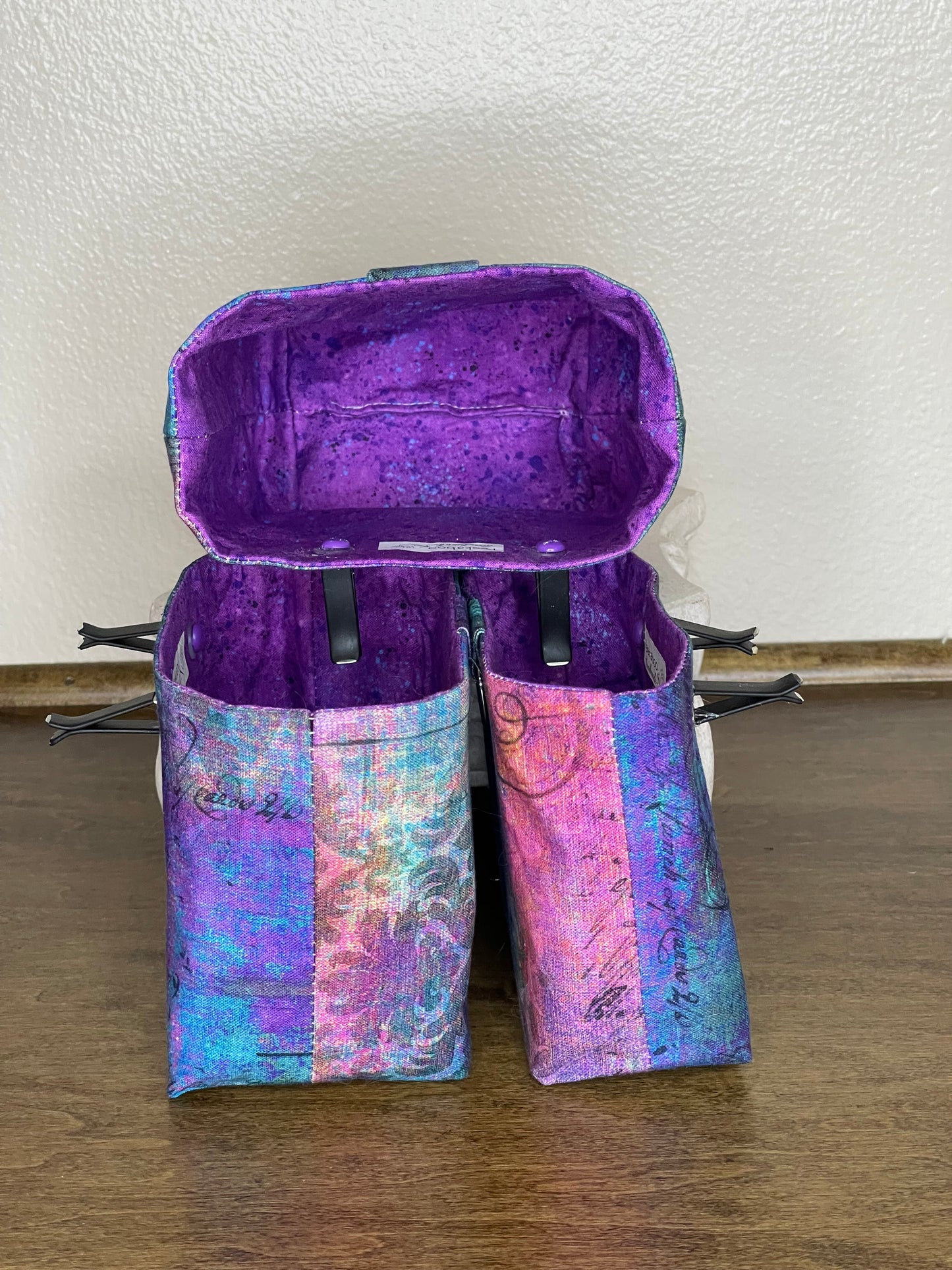 Car Vent Bag - Teal and Purple Grunge