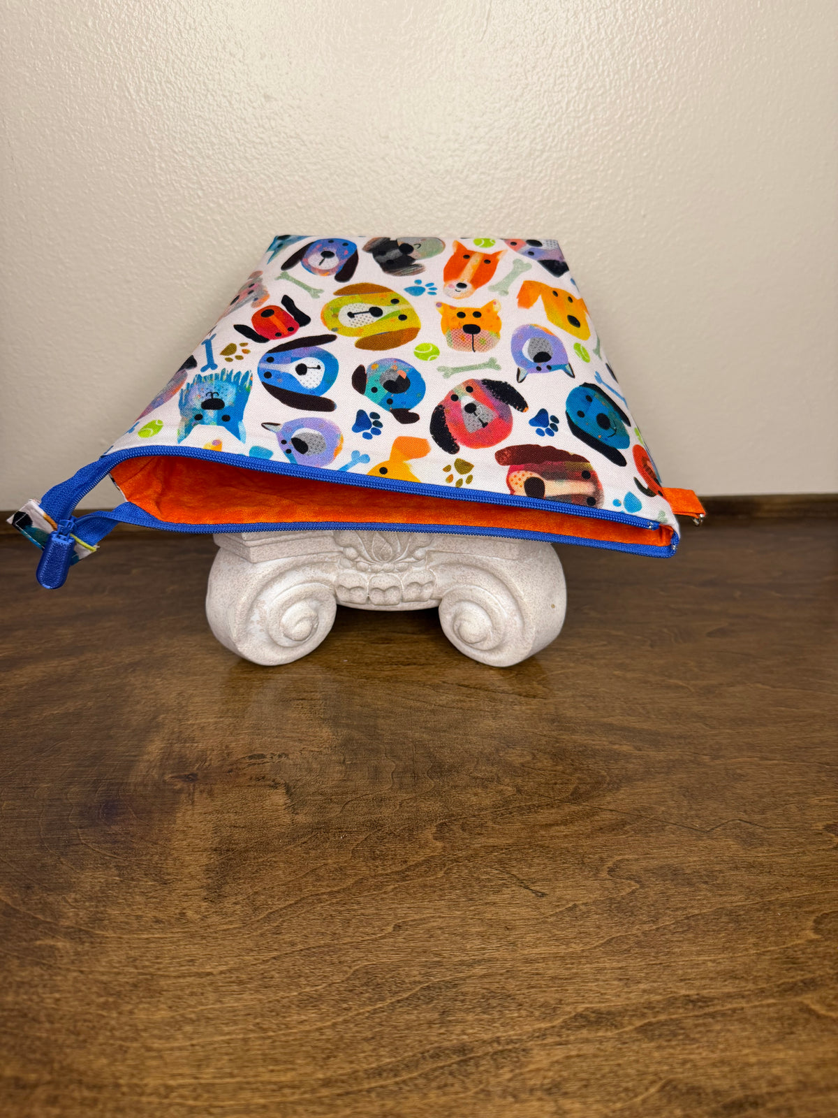 Zipper Bucket Bag - Wacky Dog Faces