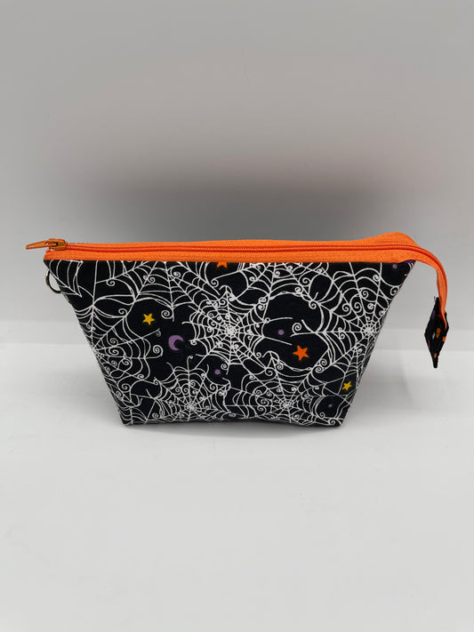 Zipper Bucket Bag - Halloween Spider Webs