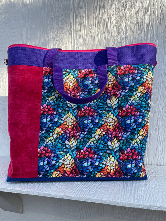 Designer Zipper Tote - Dragon Scale