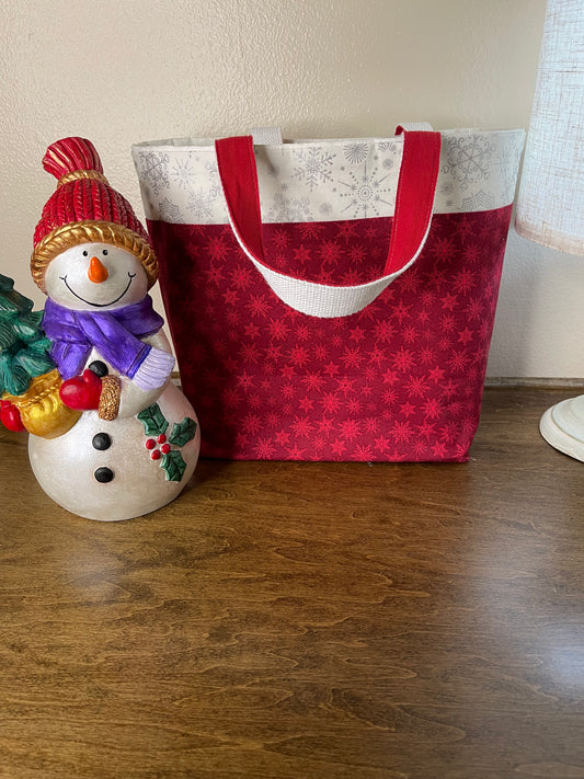 Designer  Tote - Glittery Snowflakes