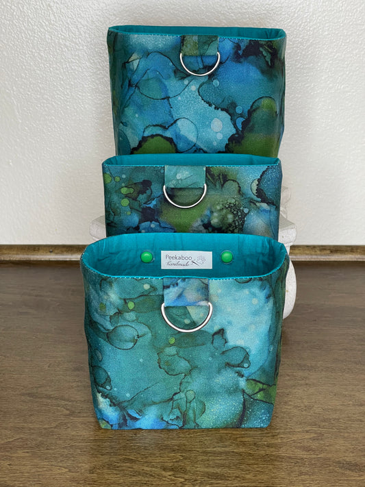 Car Vent Bag - Teal and Green Marble