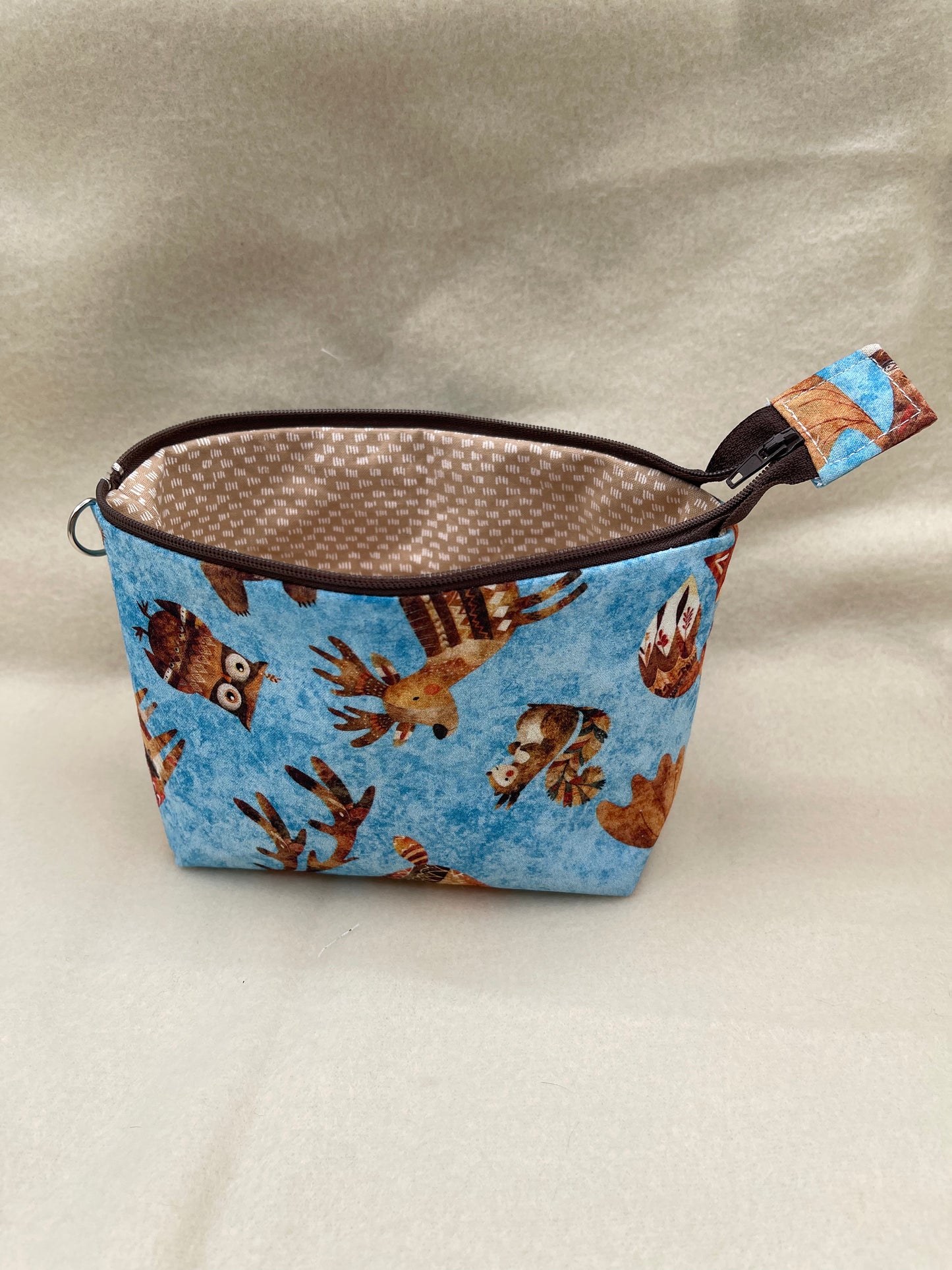 Zipper Bucket Bag - Wacky Woodland Animals