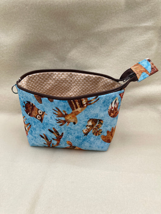Zipper Bucket Bag - Wacky Woodland Animals