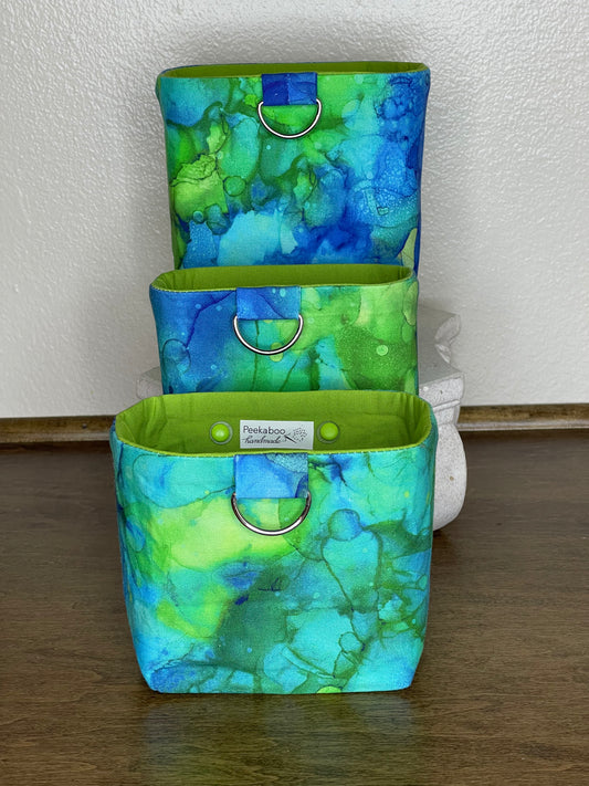 Car Vent Bag - Bright Greens and Blues Marble