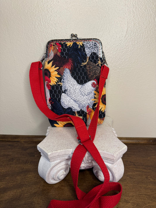 KISP Phone Purse - Daises and Chickens