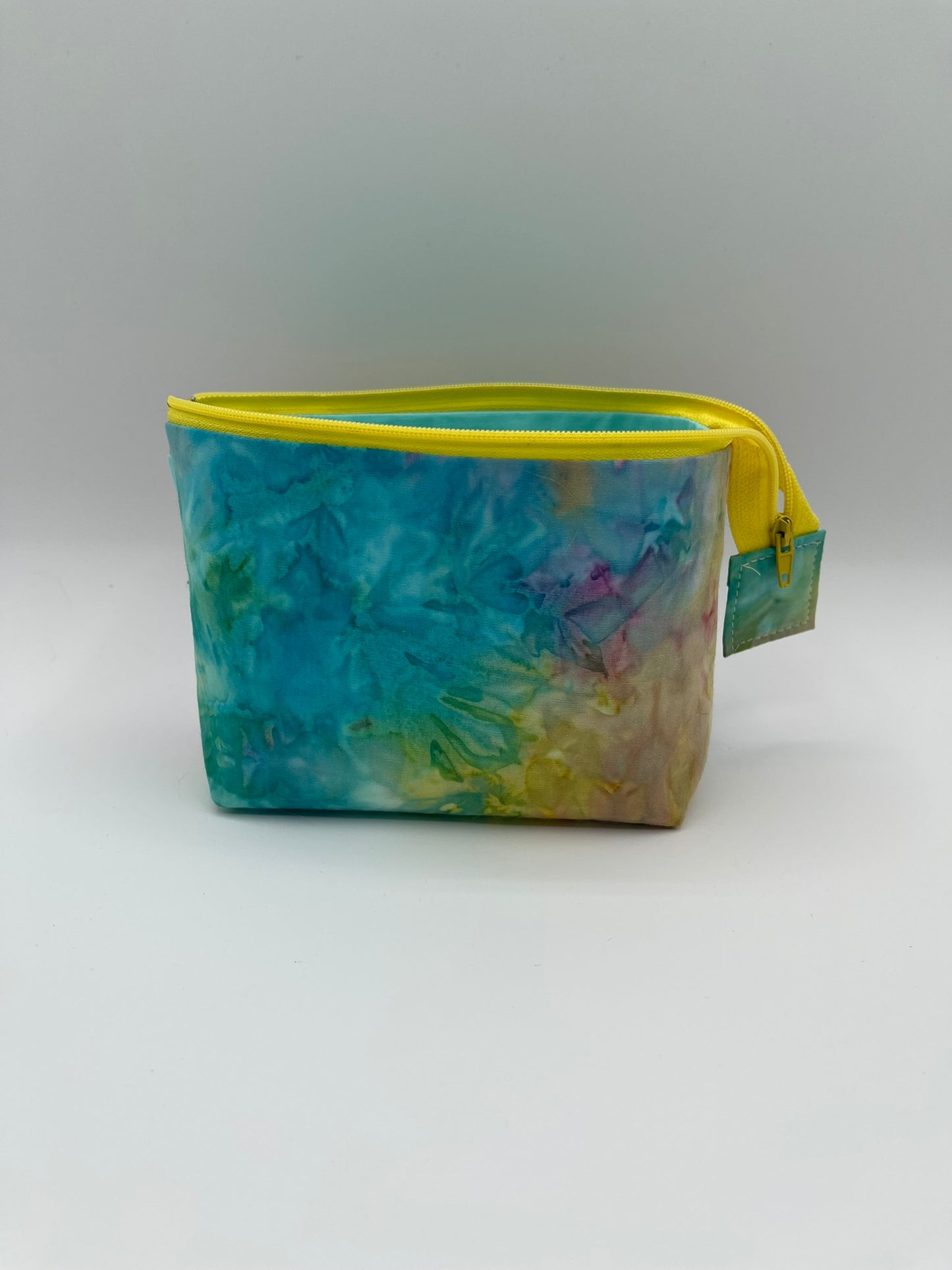 Zipper Bucket Bag - Blue and Pink Marble