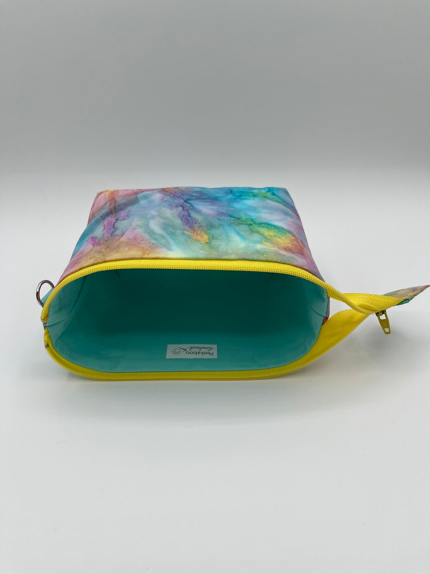 Zipper Bucket Bag - Blue and Pink Marble