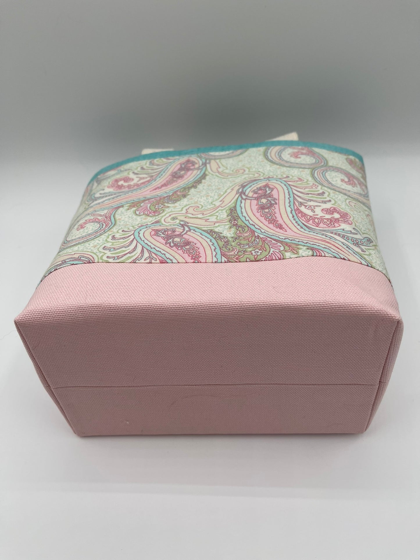Designer Tote - Pink and Pale Teal Paisley